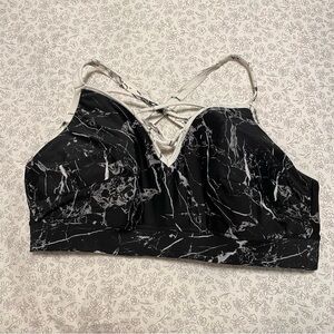 Cacique Black and White marble print swim top - size 18